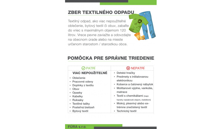 Zber textilu od 8. 4. 2026 - do 17. 4. 2026