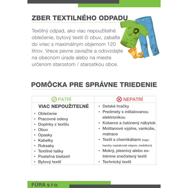 Zber textilu od 8. 4. 2026 - do 17. 4. 2026